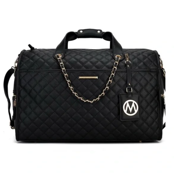 MKF COLLECTION • Black Lexie Duffle Weekender Travel Carryon Luggage Bag